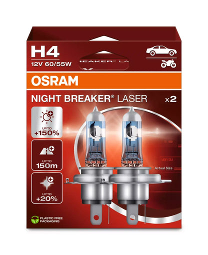 Osram H4 Night Breaker Laser Headlamp (12V, 60/55W)